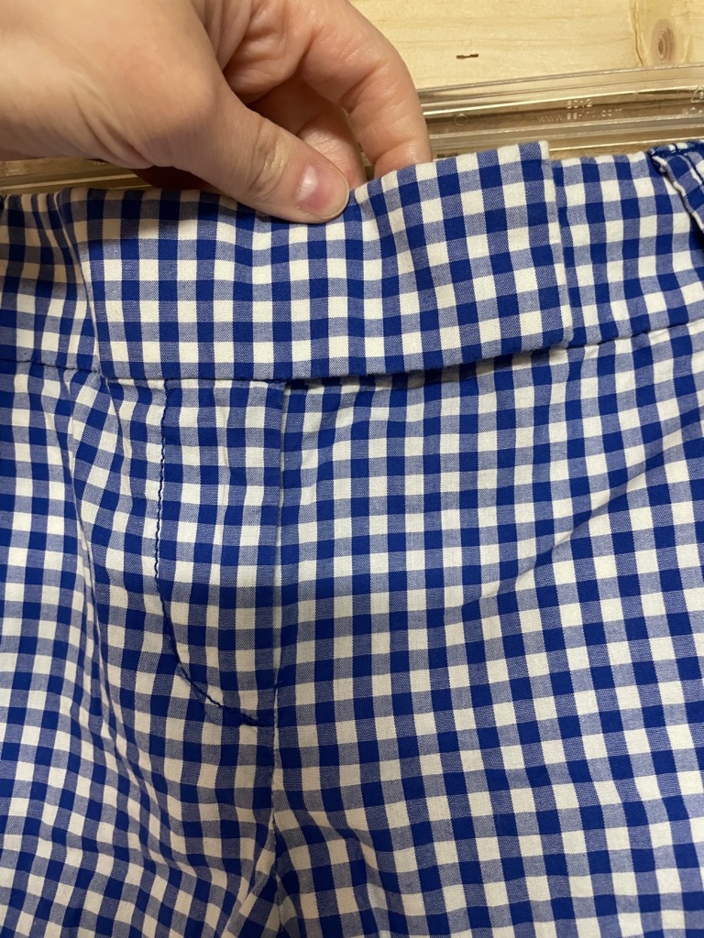J. Crew size 2 Blue and White Gingham Mid-Rise Lightweight Chino Shorts - Picture 3 of 10